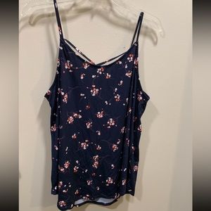 Blue Kaileigh lattice back knit top